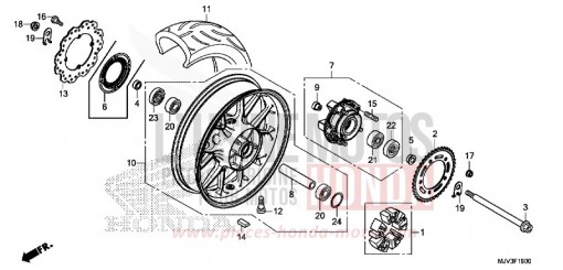 ROUE ARRIERE CBR500RAF de 2015
